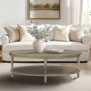 Ayanna - Oval Coffee Table With Shelf - Reclaimed Greige - Martha Stewart - Coffee Tables - Elite Enclave Home