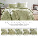 Porter - Queen Soft Washed Pleated Comforter Set - Sage