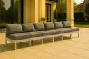 Nizuc - Outdoor Patio 6 Seat Armless Modular Sofa With White Frame - Meridian Furniture - Stationary Sectionals- Elite Enclave Home