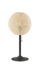 Metal Candlestick Table Lamp With Off - White Globe Shade - Antiqued Bronze - HomeRoots - Table Lamps - Elite Enclave Home