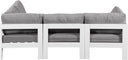 Nizuc - Outdoor Patio 4 Piece Modular Sectional With White Frame