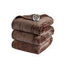 Heated Microlight to Berber - King Blanket - Chocolate
