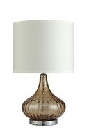 Textured Glass Table Lamp - Clear Brown
