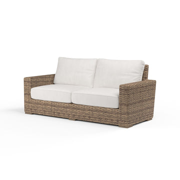 Havana - Loveseat, With Self Welt - Canvas Flax / Dark Brown
