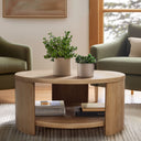 Skye - Round Coffee Table With Shelf - Natural - INK+IVY - Coffee Tables - Elite Enclave Home