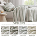 Merritt - Twin/Twin Long Yarn - Dyed Striped Comforter - Sage Green - Super Listing - Comforters & Sets - Elite Enclave Home