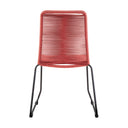 23" Metal Outdoor Dining Chair (Set of 2) - Red