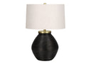 Concrete Round Table Lamp With Ivory Drum Shade - Black And Gold - HomeRoots - Table Lamps - Elite Enclave Home