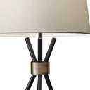 Metal Tripod Leg With Antique Brass Accent Table Lamp - Black