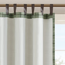 Anaheim - Plaid Faux Leather Tab Top Curtain Panel With Fleece Lining - Green - Madison Park - Curtains & Drapes - Elite Enclave Home