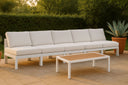 Nizuc - Outdoor Patio 5 Seat Modular Armless Sofa With White Frame - Meridian Furniture - Stationary Sectionals- Elite Enclave Home