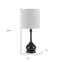 Metal Table Lamp With Beige Drum Shade - Bronze - HomeRoots - Table Lamps - Elite Enclave Home