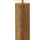 Solid Wood Cylinder Table Lamp With White Cone Shade - Natural - HomeRoots - Table Lamps - Elite Enclave Home