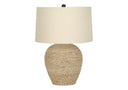 Rattan Round Table Lamp With Beige Drum Shade - Beige - HomeRoots - Table Lamps - Elite Enclave Home