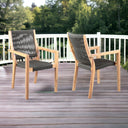 22.5" x 26.5" x 36.5" Wood Solid Wood Outdoor Arm Chair (Set of 2) - Charcoal And Natural