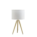 Metal Adjustable Height Tripod Table Lamp With White Drum Shade - Gold - HomeRoots - Table Lamps - Elite Enclave Home