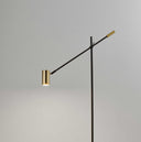Adjustable LED Task Floor Lamp With Antiqued Brass Cylinder Shade - Black - HomeRoots - Floor Lamps - Elite Enclave Home