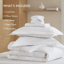 Logan - Queen Striped Comforter Set - White