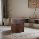 Nimes - Ottoman / Stool With Brown Base - Meridian Furniture - Stool Ottomans - Elite Enclave Home