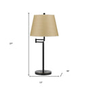Metal Table Lamp With Tan Empire Shade - Bronze - HomeRoots - Table Lamps - Elite Enclave Home