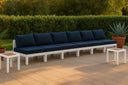 Nizuc - Outdoor Patio 6 Seat Armless Modular Sofa With White Frame - Meridian Furniture - Stationary Sectionals- Elite Enclave Home