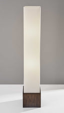 Rattan Lantern Floor Lamp With Long White Rectangular Shade - Brown / White - HomeRoots - Floor Lamps - Elite Enclave Home