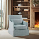 London - Skirted Swivel Chair - Light Blue - Martha Stewart - Swivel Chairs - Elite Enclave Home