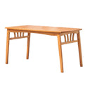 59" x 32" x 30" Solid Wood Outdoor Dining Table With Umbrella Hole - Natural