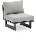 Maldives Water-Resistant Outdoor Patio Armless Chair with Gray Frame