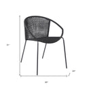 25" Metal Outdoor Dining Chair (Set of 2) - Black
