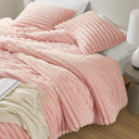 Avril - King/California King Fluffy Ribbed Plush Comforter Set - Pink - Intelligent Design - Comforters & Sets - Elite Enclave Home