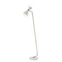 Task Floor Lamp With White Metal Cone Shade - Brass - HomeRoots - Floor Lamps - Elite Enclave Home