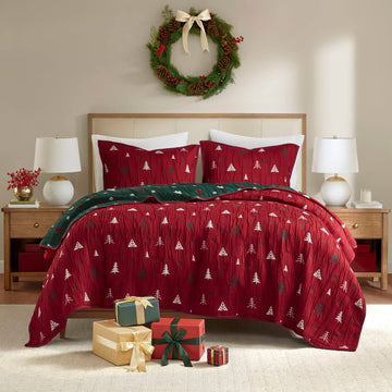 Winter - King Coverlet Mini Set - Red