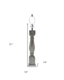 Solid Wood Standard Table Lamp - Gray