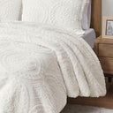 Arya - King Embroidered Medallion Ultra Comforter Mini Set - Ivory