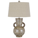 Ceramic Gourd Table Lamp With Brown Empire Shade - Bronze
