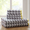 Nadia - 6 Piece Jacquard Towel Set - Gray - Intelligent Design - Towel Sets - Elite Enclave Home