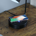 Metal Desk USB Table Lamp With Black Shade - Black