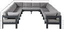 Nizuc - Outdoor Patio 12 Piece Modular Sectional With Gray Frame
