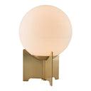37" Metal Bedside Table Lamp With Off-White Globe Shade - Brass