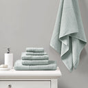 Spa - 6 Piece Jacquard Antimicrobial Towels Set - Seafoam - Madison Park - Towel Sets - Elite Enclave Home