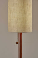 Solid Wood Standard Table Lamp With Beige Shade - Walnut