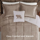 Alton - King Down Alternative Comforter Set - Taupe / Ivory