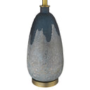Concrete Table Lamp With Cream Empire Shade - Teal Blue