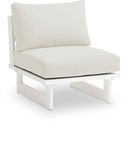 Maldives Water-Resistant Outdoor Patio Armless Chair with White Frame