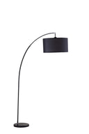 Sleek Arc Floor Lamp With Black Drum Shade - Black - HomeRoots - Floor Lamps - Elite Enclave Home