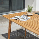 59" x 31" x 30" Solid Wood Outdoor Dining Table With Umbrella Hole - Natural