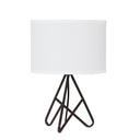 Tripod Table Lamp With White Drum Shade - Brown