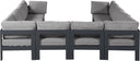 Nizuc - Outdoor Patio 10 Piece Modular Sectional With Gray Frame