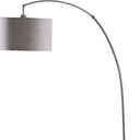 Arched Floor Lamp With Gray Drum Shade - Beige And Antique Gold - HomeRoots - Floor Lamps - Elite Enclave Home